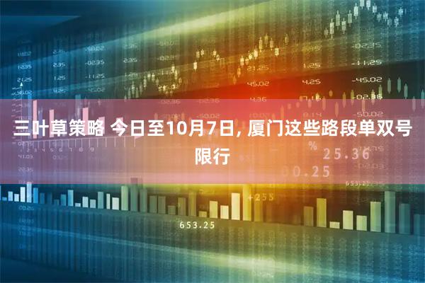 三叶草策略 今日至10月7日, 厦门这些路段单双号限行